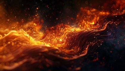 A dramatic scene of fire in the night, capturing the intense and powerful essence of fire against the dark backdrop