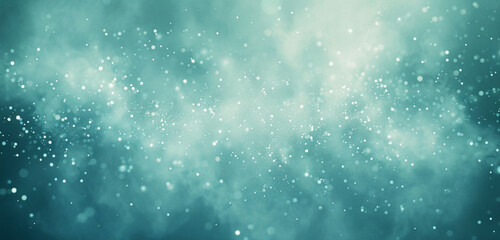 Fototapeta premium Ethereal particles in gentle turquoise haze.