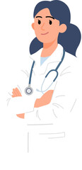 Female medical doctor character concept healthcare professional in hospital.