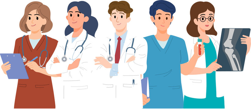 Teamwork of healthcare medicine professional and doctors concept. Hospital medical multidisciplinary team.