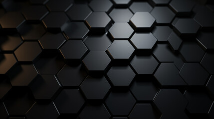Abstract background with black hexagons