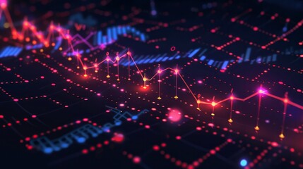 Data Points: Highlight specific data points along the investment charts with glowing dots or markers, making it clear where significant growth or milestones occur. Generative AI