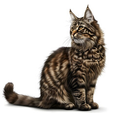 Vector 3D illustration of a american bobtail cat breeds on a white background. Suitable for crafting and digital design projects.[A-0002]