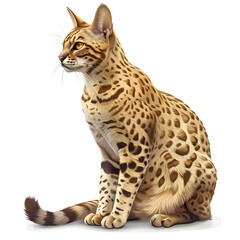 Fototapeta premium Vector 3D illustration of a ocicat cat breeds on a white background. Suitable for crafting and digital design projects.[A-0004]