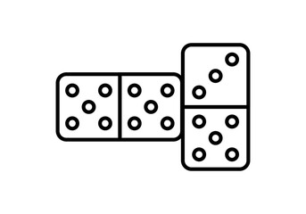 Icono negro de fichas de dominó.
