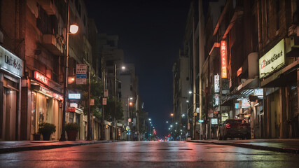 Fototapeta premium night city street