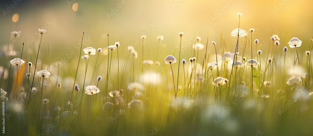 Poster abstract color tones in a spring meadow setting with shallow focus ideal for a copy space image