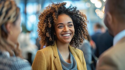 A brand ambassador interacts with customers at a promotional event, embodying the company's values and building brand loyalty through personal connections.