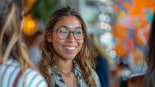 A brand ambassador interacts with customers at a promotional event, embodying the company's values and building brand loyalty through personal connections.