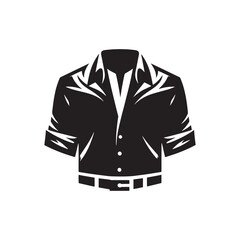 Naklejka premium Classic Guayabera Silhouettes- Timeless Vector Art - Capturing the Distinctive Style and Cultural Heritage of Latin American Shirts- Minimalist Guayabera Vector- Guayabera Illustration.