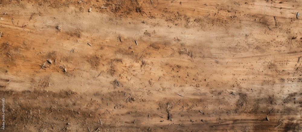Poster aerial view of a rural landscape with flat terrain showing meticulously plowed and seeded fields cap