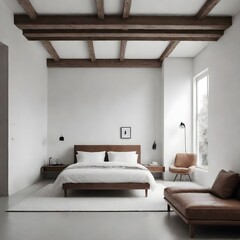 minimal room white color tone AI generative