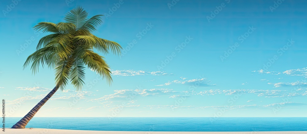 Poster scenic palm tree setting with copy space image