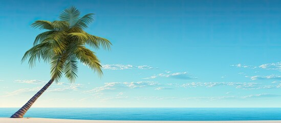 Scenic palm tree setting with copy space image