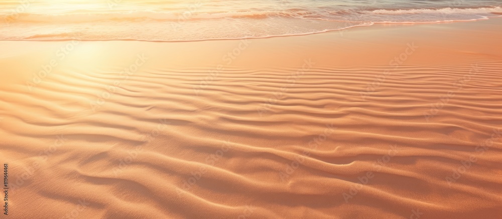 Poster sunset light casts shadows on the sandy beach creating a textured surface ideal for a background or 