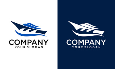 Creative Boat logo vector icon illustration design Premium Vector