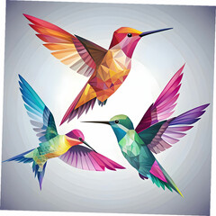 Obraz premium set of humming bird geometrical
