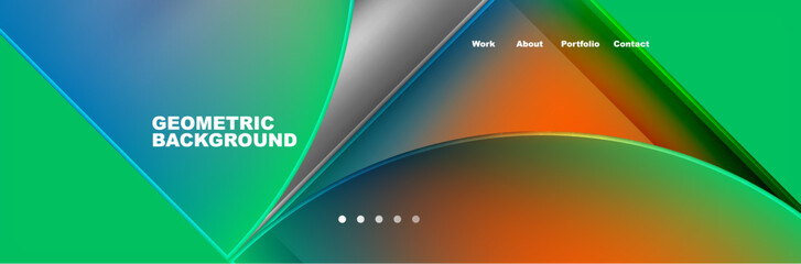 Trendy Simple Round Triangle and Circle with Gradients Abstract Background. Vector Illustration For Wallpaper, Banner, Background, Card, Book Illustration, landing page