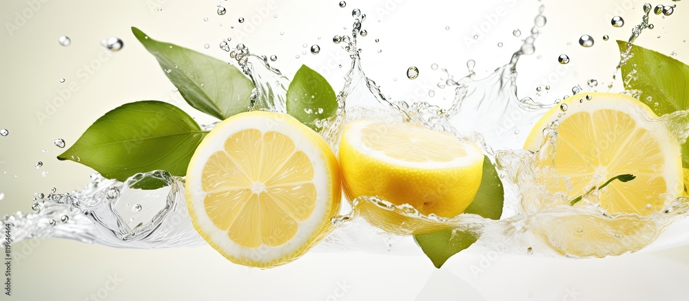 Canvas Prints Refreshing lemonade with copy space image