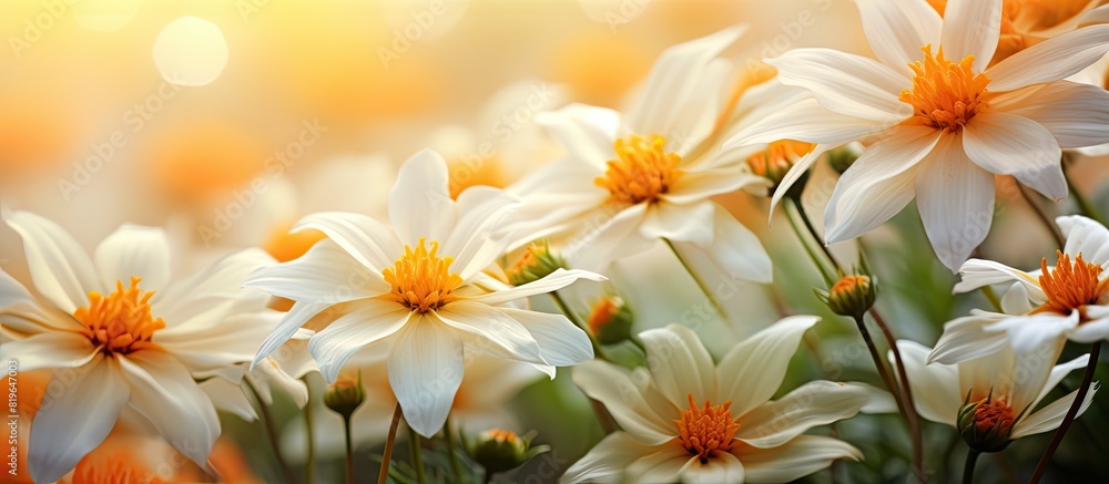 Poster stunning macro scene of flowers with a close up view perfect for a copy space image