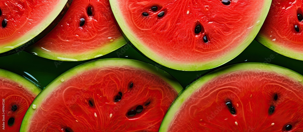 Poster fresh and vibrant colors can be created with watermelon making it perfect for a copy space image