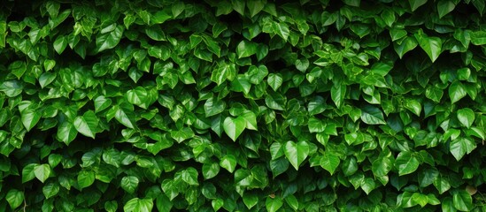 Background of a wall covered with green leaves perfect for copy space image - Powered by Adobe