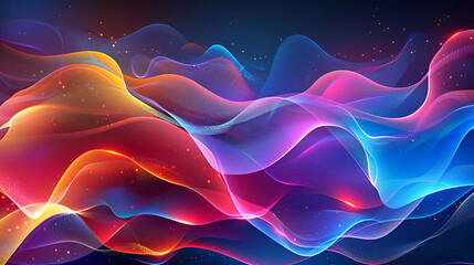 Glowing neon waves, resembling a vibrant sea of electric colors, flowing with mesmerizing patterns ,A vibrant and energetic background with neon colors