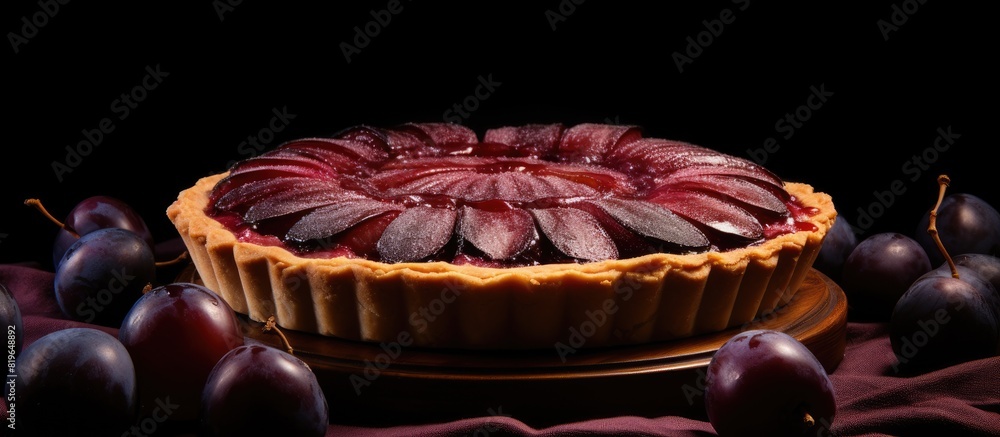 Canvas Prints The renowned plum pie recipe featured in the New York Times with a captivating copy space image