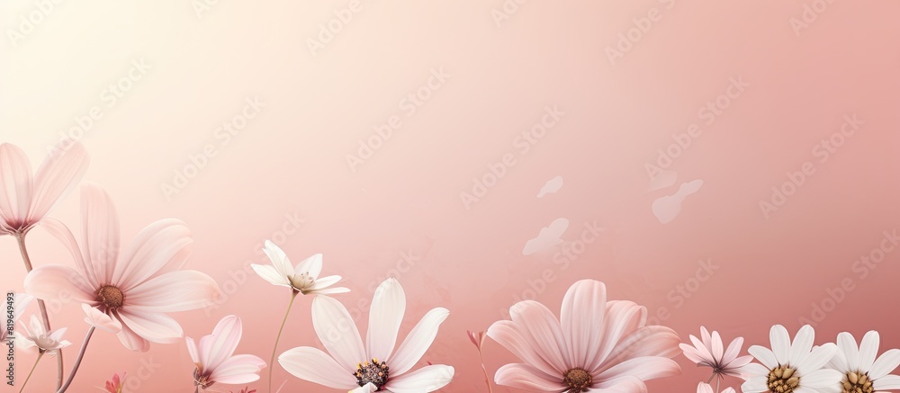 Canvas Prints flowers on a soft pastel pink backdrop with copy space image available