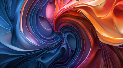  Pink blue orange ink curve layers wave creative design abstract illustration background ,abstract background with multicolored waves in the form of a spiral