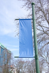blank flag banner (empty advertisement). Empty mockup template