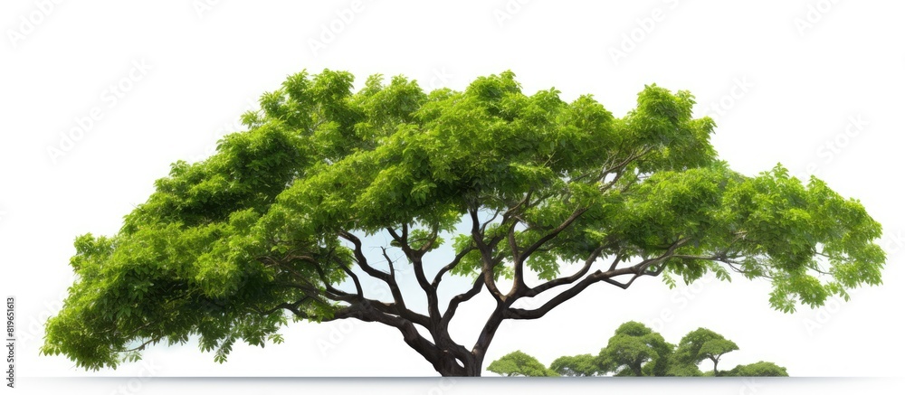 Poster tree on white background suitable as a design element with copy space image for customization