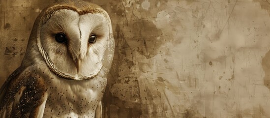 Vintage Barn Owl Portrait