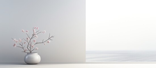 A tranquil and serene copy space image with a minimalist aesthetic emanating a sense of peace and balance