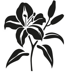 Lily flower stencil