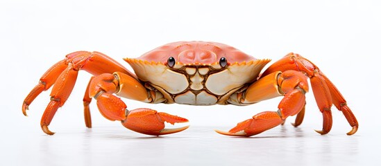 Shore crab on white background with copy space image