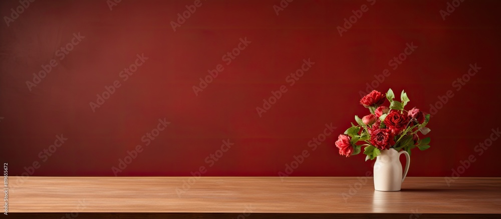 Poster table with no items on it for showcasing images with room for text or graphics on the surface. copy 