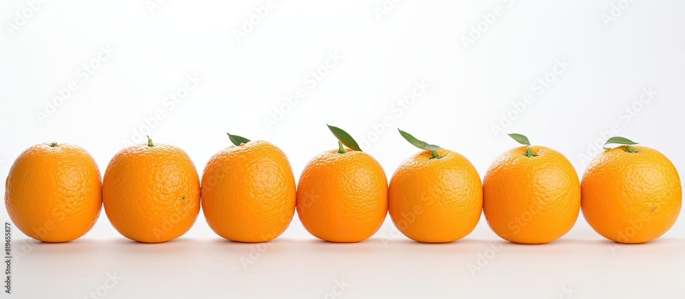 Poster tangerines set against a blank white backdrop with space for text or additional images