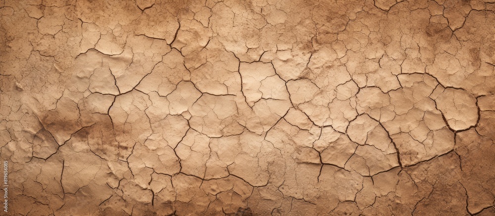 Poster eroded soil texture with cracks creating a barren landscape concept with copy space image potential