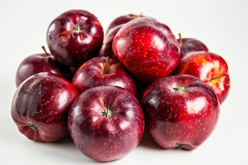 Obraz premium Collection of Red Apples on Bright White Background