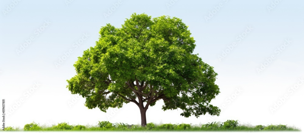 Poster tree on white background suitable as a design element with copy space image for customization