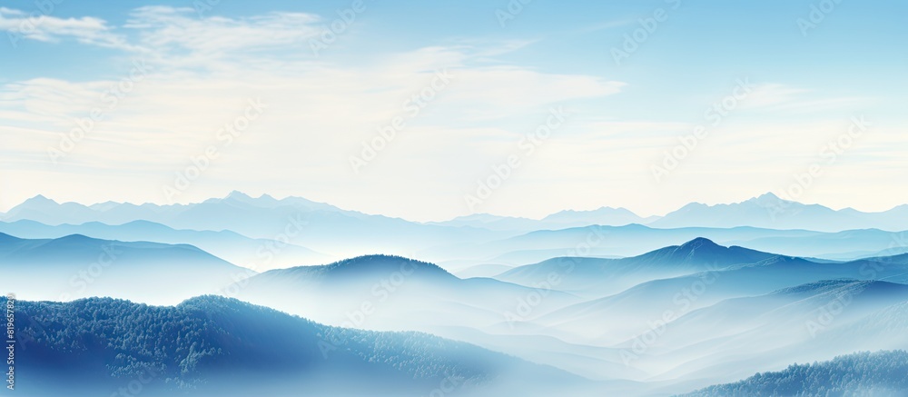 Poster Scenic mountain landscape with misty sky and stunning views perfect for a copy space image