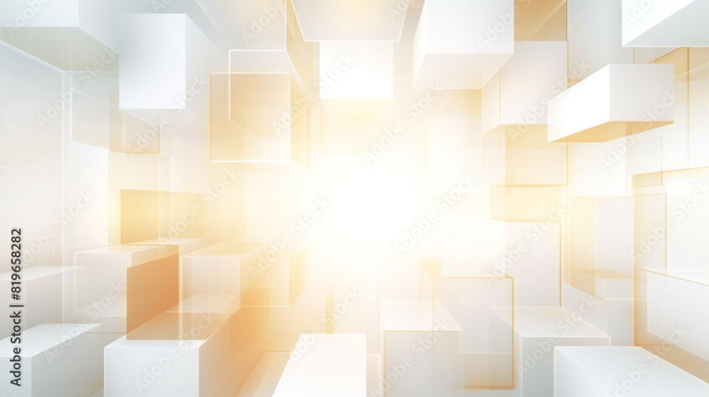Aufkleber modern gold and light grey square overlapped pattern on background with shadow. white background. mi