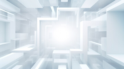 abstract white square light glowing technology communication concept background.