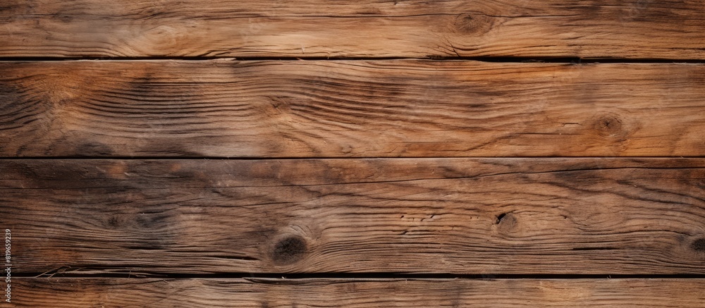 Poster background of wooden board with aging texture features copy space image