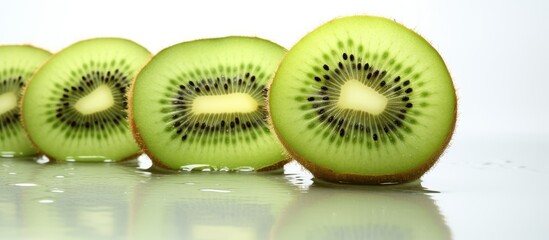 Kiwi fruit on a white background with copy space image