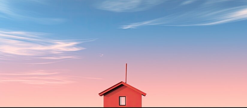 A pole sticking out on the house s rooftop providing a striking copy space image