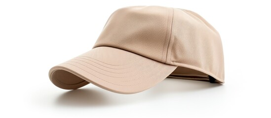Beige visor hat for women isolated on a white background with copy space image