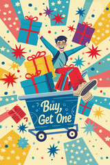 Special Promotion "Buy Two, Get One Free": Celebrate with a Surprise Gift Box, Promotional Campaign Banner