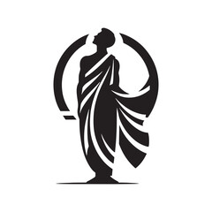 Sarong Silhouette- Cultural Significance of Southeast Asian Wrap Skirts- Minimalist Sarong Vector- Sarong Illustration.